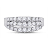 14kt White Gold Womens Round Diamond Anniversary Band Ring 1.00 Cttw