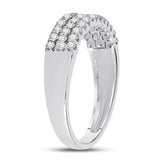 14kt White Gold Womens Round Diamond Classic Anniversary Ring 1/2 Cttw