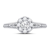 14kt White Gold Womens Round Diamond Solitaire Bridal Wedding Engagement Ring 1.00 Cttw (Certified)