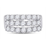 14kt White Gold Womens Round Diamond Anniversary Band Ring 2.00 Cttw