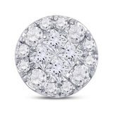 14kt White Gold Womens Princess Diamond Fashion Cluster Pendant 1/2 Cttw