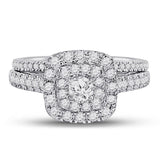14kt Two-tone Gold Womens Round Diamond Bridal Wedding Engagement Ring Band Set 1.00 Cttw (Certified)