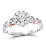 14kt Two-tone Gold Womens Round Diamond Solitaire Bridal Wedding Engagement Ring 3/4 Cttw (Certified)