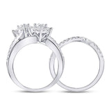 14kt White Gold Womens Round Diamond Bridal Wedding Engagement Ring Band Set 1-3/4 Cttw (Certified)