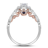 14kt Two-tone Gold Womens Round Diamond Solitaire Bridal Wedding Engagement Ring 3/4 Cttw (Certified)