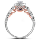 14kt Two-tone Gold Womens Round Diamond Solitaire Bridal Wedding Engagement Ring 3/4 Cttw (Certified)