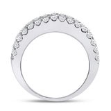 14kt White Gold Womens Round Diamond Anniversary Band Ring 2.00 Cttw