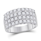 14kt White Gold Womens Round Diamond Anniversary Band Ring 2.00 Cttw