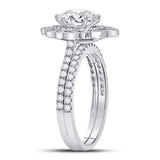 14kt White Gold Womens Marquise Diamond Bridal Wedding Engagement Ring Band Set 1-1/4 Cttw (Certified)