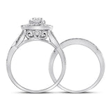 14kt Rose Gold Womens Round Diamond Bridal Wedding Engagement Ring Band Set 1.00 Cttw (Certified)