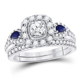 14kt White Gold Womens Round Diamond Bridal Wedding Engagement Ring Band Set 1.00 Cttw (Certified)