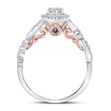 14kt Two-tone Gold Womens Marquise Diamond Solitaire Bridal Wedding Engagement Ring 3/4 Cttw (Certified)