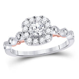 14kt Two-tone Gold Womens Round Diamond Solitaire Bridal Wedding Engagement Ring 3/4 Cttw (Certified)