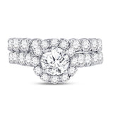 14kt White Gold Womens Round Diamond Bridal Wedding Engagement Ring Band Set 2.00 Cttw (Certified)