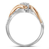14kt Two-tone Gold Womens Round Diamond 2-stone Bridal Wedding Engagement Ring 1/2 Cttw (Certified)