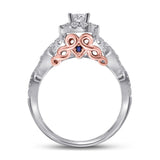 14kt Two-tone Gold Womens Round Diamond Bridal Wedding Engagement Ring Band Set 1.00 Cttw (Certified)