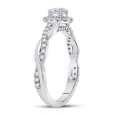 14kt White Gold Womens Oval Diamond Halo Bridal Wedding Engagement Ring 5/8 Cttw