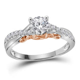 14kt White Gold Womens Round Diamond Solitaire Bridal Wedding Engagement Ring 5/8 Cttw (Certified)