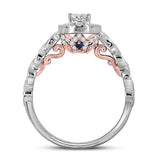 14kt Two-tone Gold Womens Oval Diamond Solitaire Bridal Wedding Engagement Ring 3/4 Cttw (Certified)