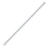 14kt White Gold Womens Round Diamond Halo Cluster Tennis Bracelet 2.00 Cttw